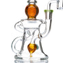 Crystal Glass Dual Arm Recycler Dab Rig - cheefkit.com