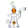 Crystal Glass Dual Arm Recycler Dab Rig - cheefkit.com