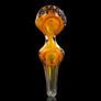 Double Bowl Amber Glass Spoon Pipe