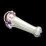 White glow pink top glass pipe