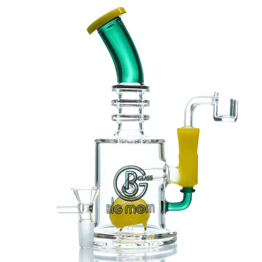 Big Mom Glass accented dab rig in yellow