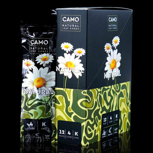 Close up of Camo Cones display box in natural flavor