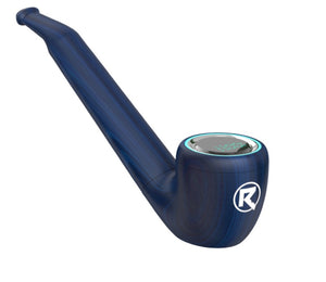 Riddle’s Facade 510 Battery featuring a modern electric Sherlock pipe design with 510-thread cartridge compatibility in color blue