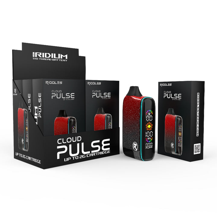 Sleek Iridium Cloud Pulse vape mod in multiple angles