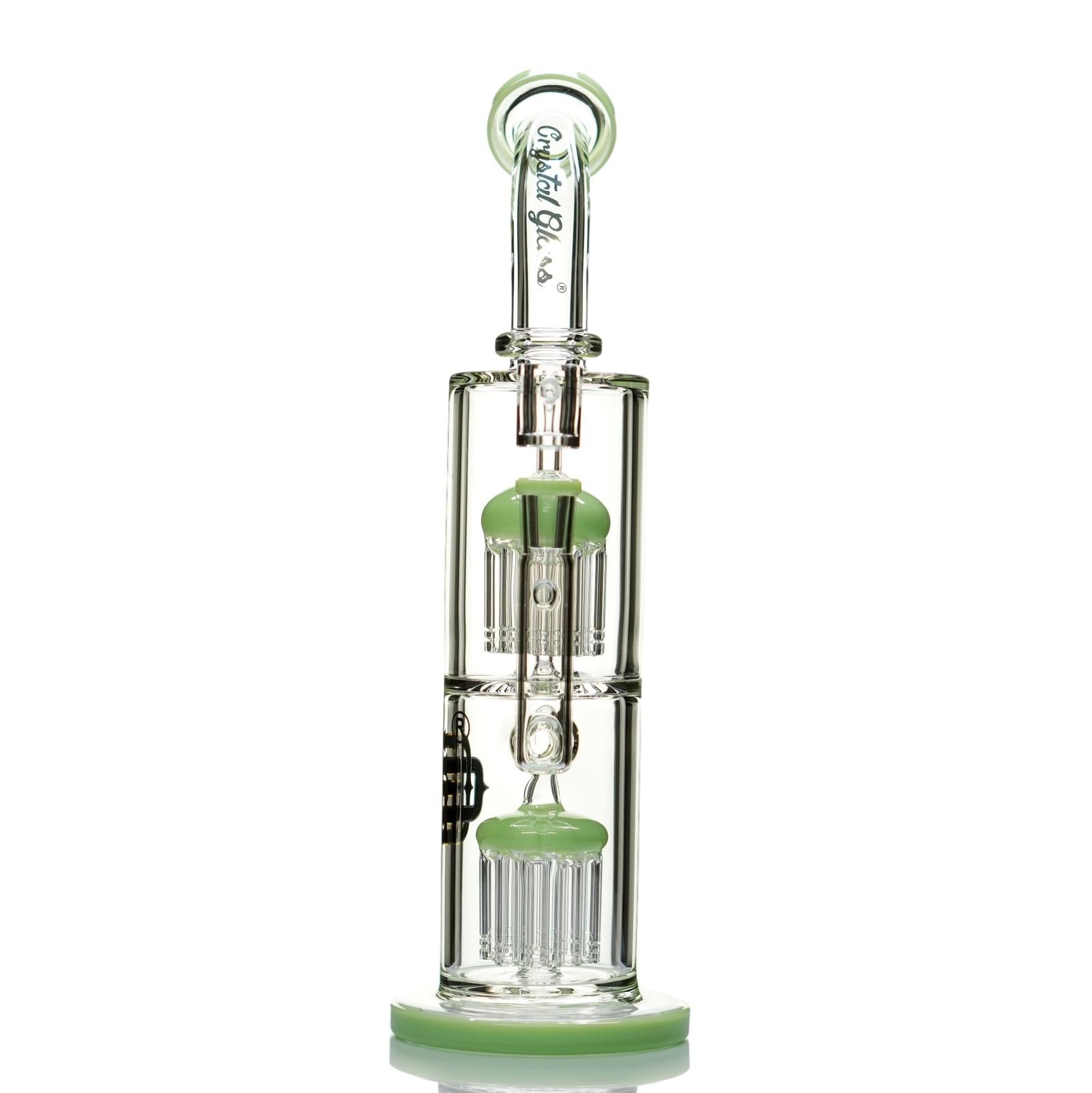 Crystal Glass Double Tree Perc Dab Rig