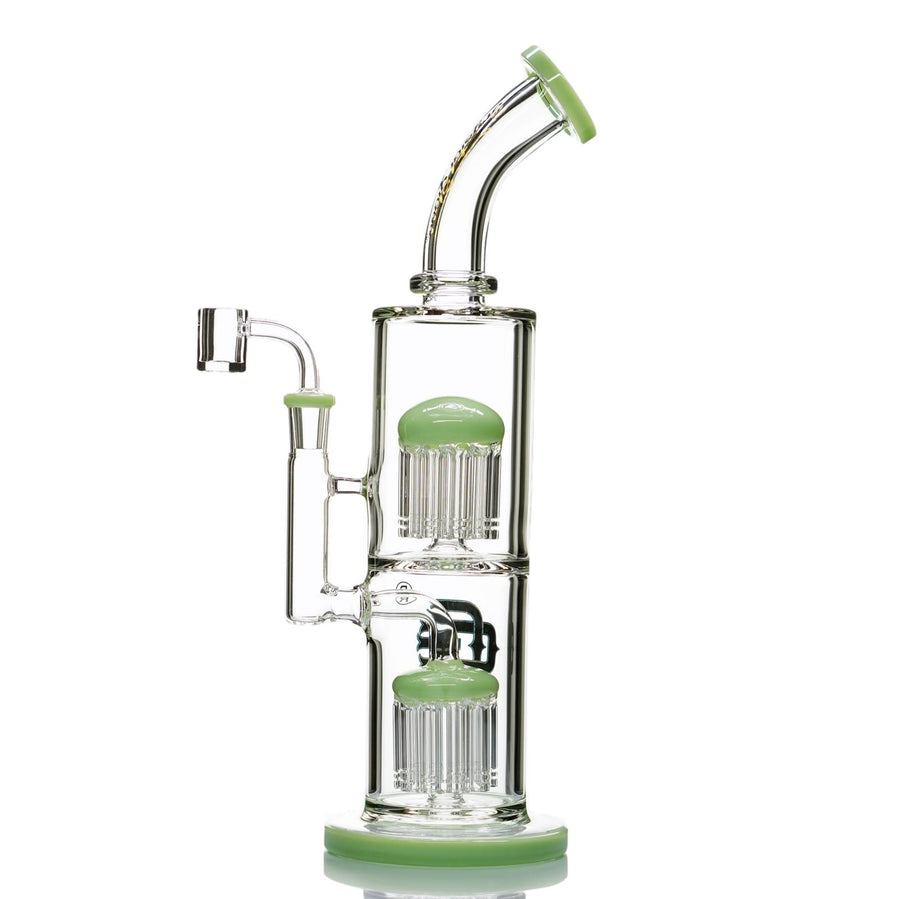 Crystal Glass Double Tree Perc Dab Rig