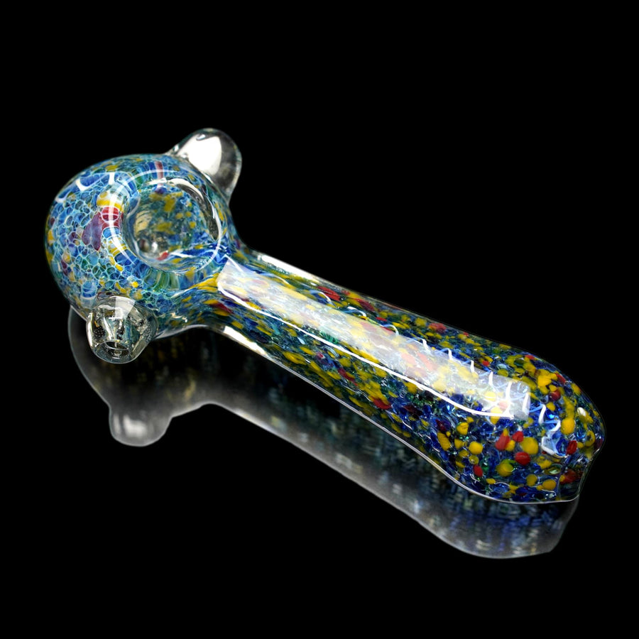 5.5" Heavy Glass Speckled Snake Hand Pipe - cheefkit.com