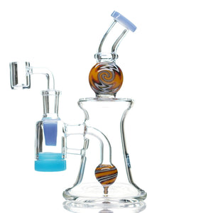 Crystal Glass Candy Swirl Dab Rig With Reclaimer - cheefkit.com