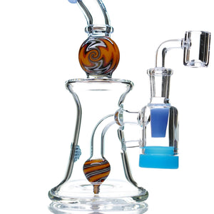 Crystal Glass Candy Swirl Dab Rig With Reclaimer - cheefkit.com