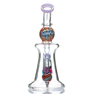 Crystal Glass Candy Swirl Dab Rig With Reclaimer - cheefkit.com