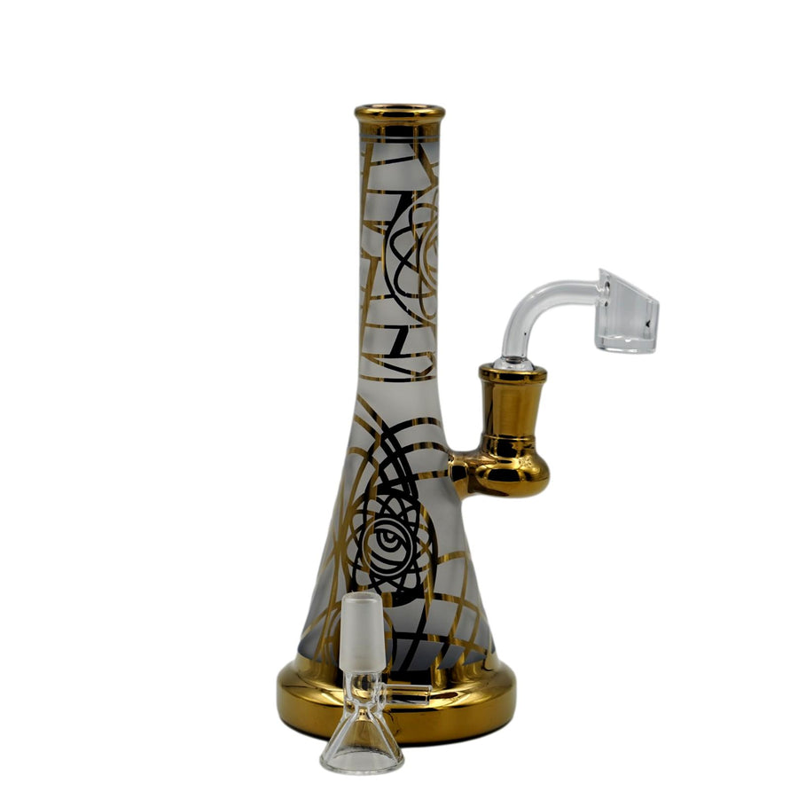 Gold Sand Blasted Rig With Banger - cheefkit.com