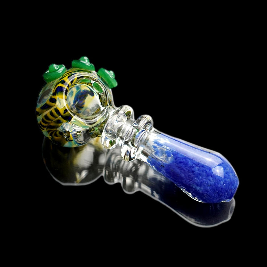 5" Heavy Glass Double Ring Snake Hand Pipe - cheefkit.com
