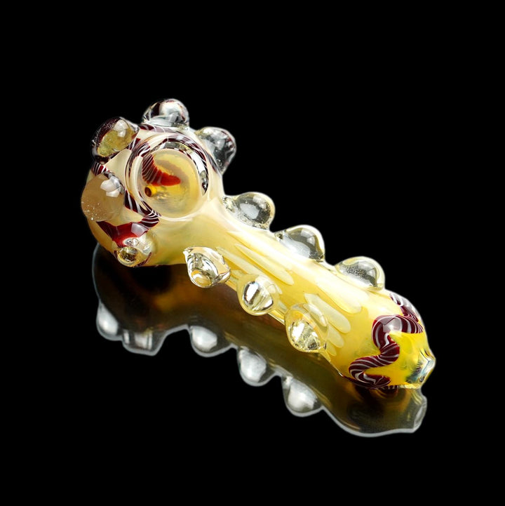 5" Heavy Glass Snake Dotted Hand Pipe - cheefkit.com