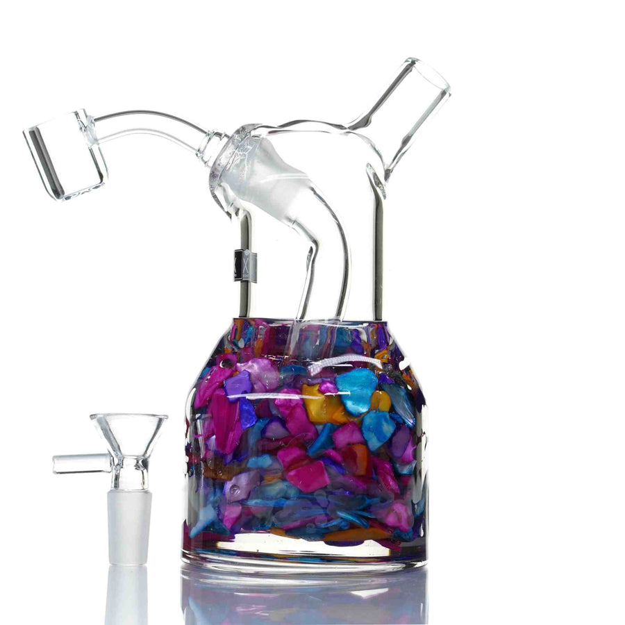 Inex Glass space rocks dab rig with quartz banger - cheefkit