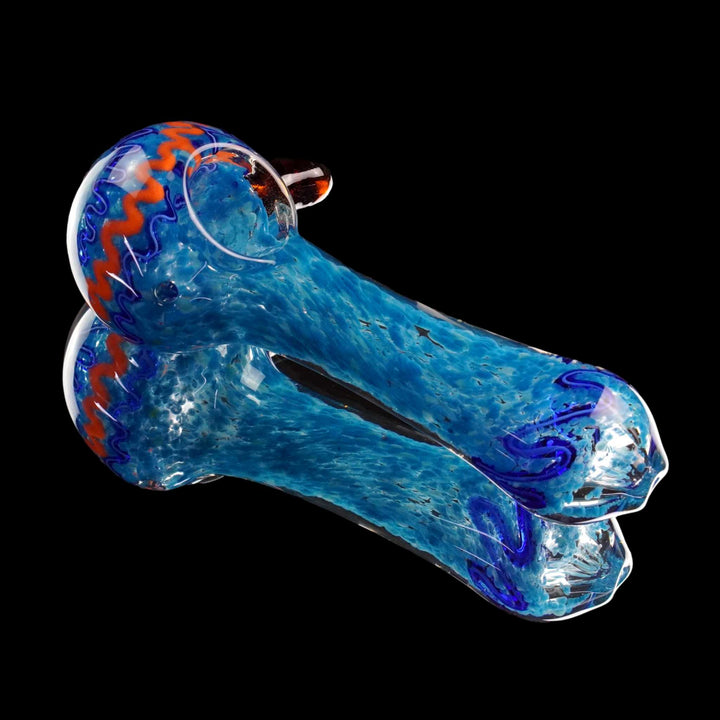 Red Neptune glass spoon pipe - Cheefkit