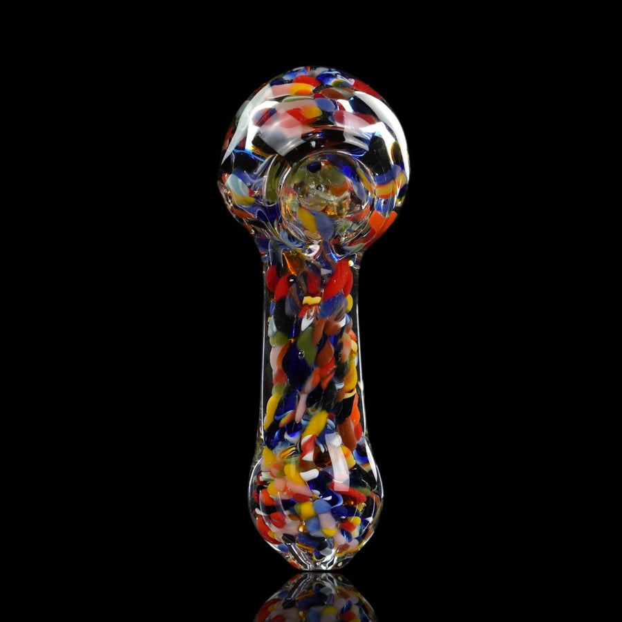 blue speckled glass spoon pipe - cheefkit